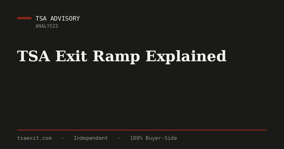TSA Exit Ramp Explained | TSA Advisory LLC